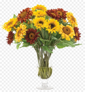 Common sunflower Floral design Flower bouquet Glass - Sunflower yellow glass flower decoration software installed 