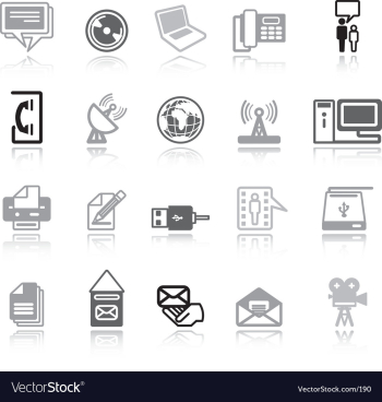 Communication icons grey vector image Communication icons grey vector image