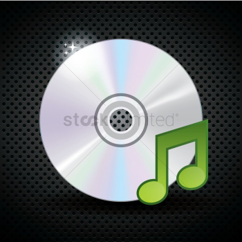 Compact disc with musical note Compact disc with musical note