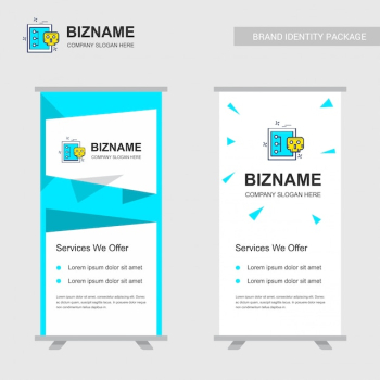 Company Ads banner design with company logo vector 