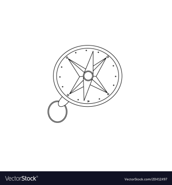 Compas for traveller hiker orientation outline vector image Compas for traveller hiker orientation outline vector image