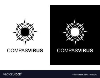 compass and corona virus concept logo design