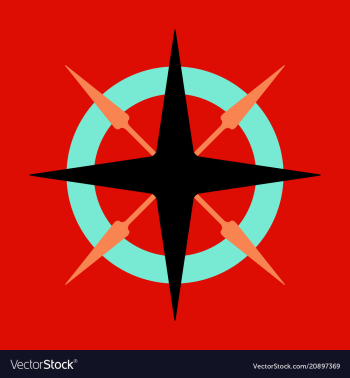 Compass rose with north south east and west vector image Compass rose with north south east and west vector image