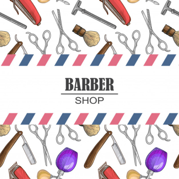 Composition of the set of icons for the Barber shop. Composition of the set of icons for the Barber shop.