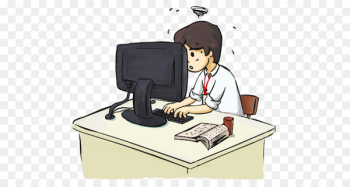 Computer Cartoon Download Illustration - People work Computer Cartoon Download Illustration - People work