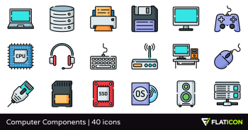 Computer Components 40 free icons (SVG, EPS, PSD, PNG files)