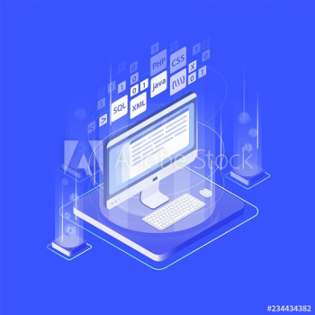 Computer display, keyboard, mouse pad and programming languages Computer display, keyboard, mouse pad and programming languages
