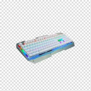 Computer keyboard Backlight Computer mouse Gaming keypad, White Colorful mechanical keyboard free transparent background PNG clipart