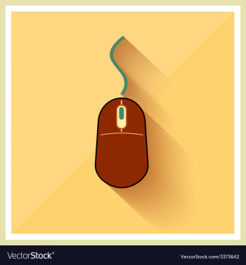 Computer mouse flat vintage icon vector image Computer mouse flat vintage icon vector image