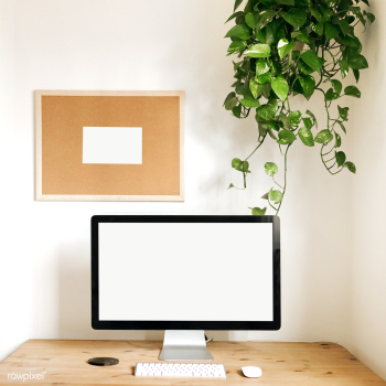 Computer on a wooden table for work from home during corona outbreak | Free  transparent png - 2315681