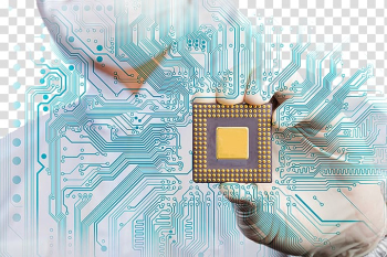 Computer processor unit, Integrated circuit Printed circuit board Electronic circuit SPICE Motherboard, Blue chip lines transparent background PNG clipart