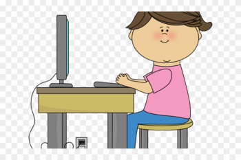 Computer Station Cliparts - Girl Sitting At Computer Clipart Computer Station Cliparts - Girl Sitting At Computer Clipart