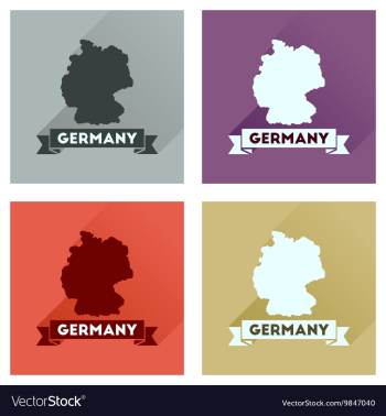 Concept flat icons with long shadow Germany map vector image Concept flat icons with long shadow Germany map vector image
