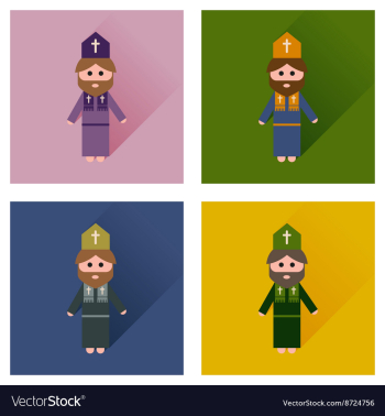 Concept of flat icons with long shadow Christian vector image