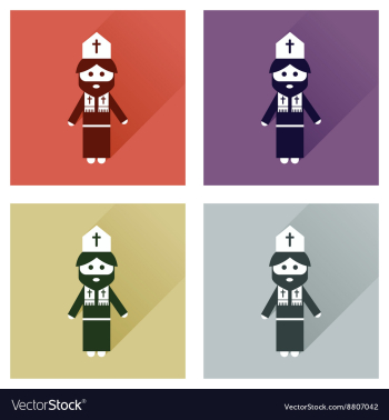 Concept of flat icons with long shadow Christian vector image