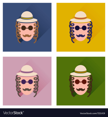 Concept of flat icons with long shadow Jewish man vector image Concept of flat icons with long shadow Jewish man vector image