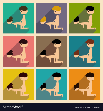 Concept of flat icons with long shadow kamasutra vector image Concept of flat icons with long shadow kamasutra vector image