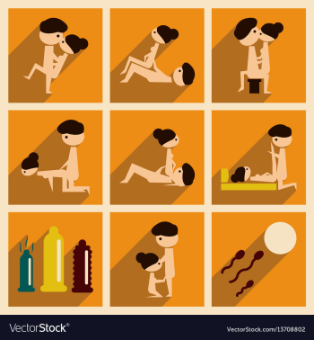 Concept of flat icons with long shadow sex vector image Concept of flat icons with long shadow sex vector image