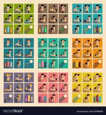 Concept of flat icons with long shadow sex vector image Concept of flat icons with long shadow sex vector image