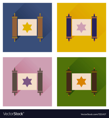 Concept of flat icons with long shadow Torah vector image Concept of flat icons with long shadow Torah vector image