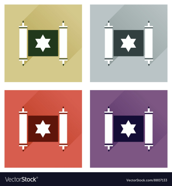 Concept of flat icons with long shadow Torah vector image Concept of flat icons with long shadow Torah vector image