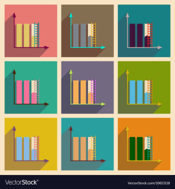 Concept of flat icons with long shadow vector image Concept of flat icons with long shadow vector image