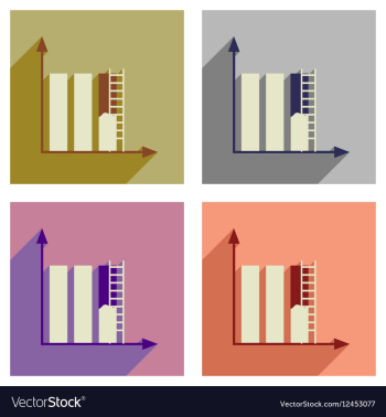 Concept of flat icons with long shadow vector image Concept of flat icons with long shadow vector image