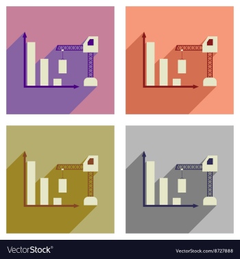 Concept of flat icons with long shadow vector image Concept of flat icons with long shadow vector image