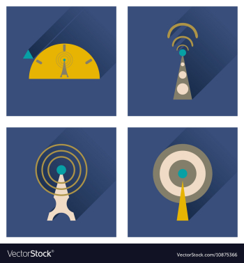 Concept of flat icons with long shadow Wi fi modem vector image