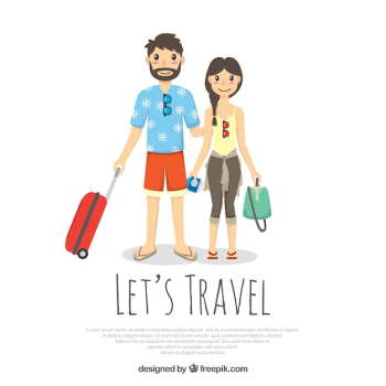 Concept of young couple traveling Concept of young couple traveling