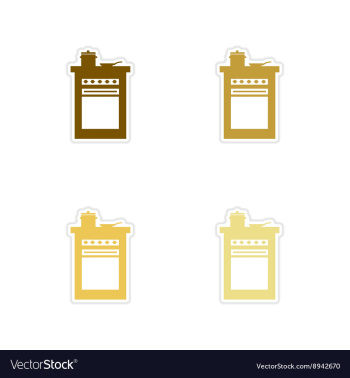 Concept paper stickers on white background kitchen vector image