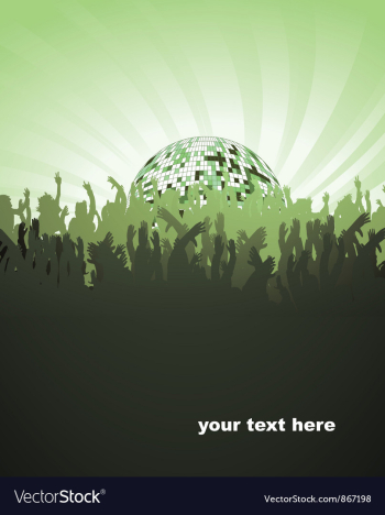 Concert poster with crowd vector image Concert poster with crowd vector image