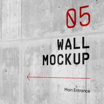 Concreate Wall Wayfinding Mockup Concreate Wall Wayfinding Mockup