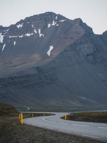 Concrete Road With Mountain At Distance Concrete Road With Mountain At Distance
