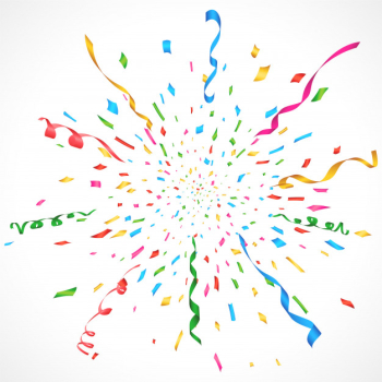 Confetti and serpentine explosion burst background Free Vector