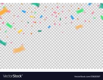 confetti elements falling on transparent