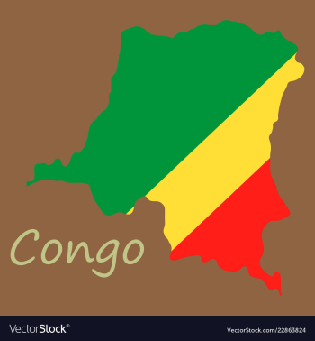 Congo map and flag in white background vector image Congo map and flag in white background vector image