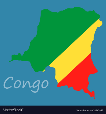 Congo map and flag in white background vector image Congo map and flag in white background vector image