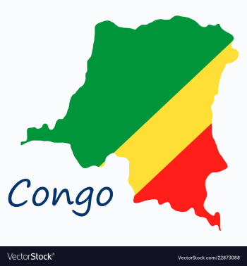 Congo map and flag in white background vector image Congo map and flag in white background vector image