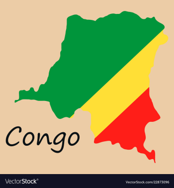 Congo map and flag in white background vector image Congo map and flag in white background vector image