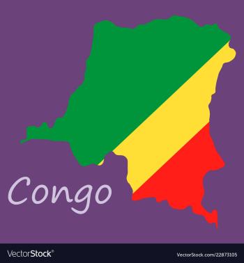 Congo map and flag in white background vector image Congo map and flag in white background vector image