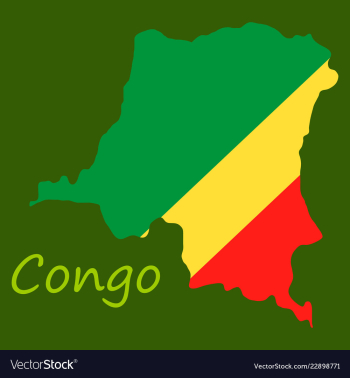 Congo map and flag in white background vector image Congo map and flag in white background vector image