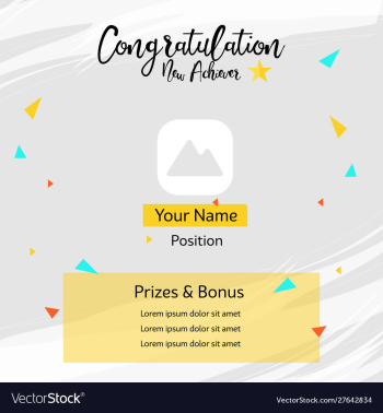 Congratulation social media post vector image Congratulation social media post vector image