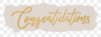 Congratulations png word, gold glittery | Free PNG - rawpixel