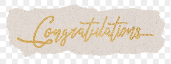 Congratulations png word, gold glittery | Free PNG - rawpixel