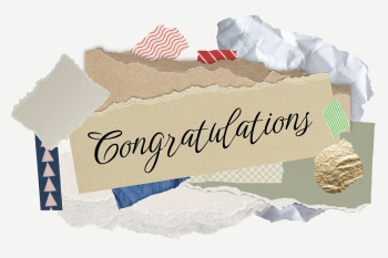 Congratulations word typography, aesthetic paper | Free PSD - rawpixel Congratulations word typography, aesthetic paper | Free PSD - rawpixel