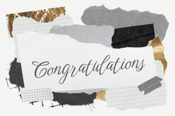 Congratulations word typography, aesthetic paper | Free PSD - rawpixel Congratulations word typography, aesthetic paper | Free PSD - rawpixel