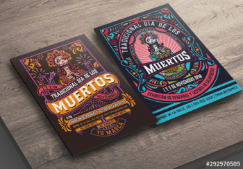 Conjunto de volantes con calaveras de Dia de Muertos Conjunto de volantes con calaveras de Dia de Muertos