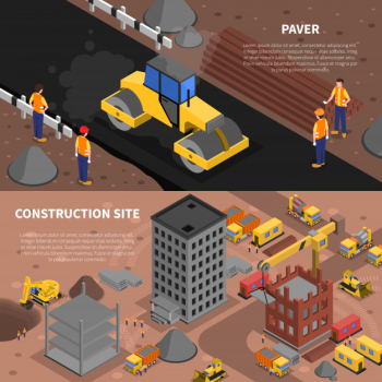 Construction banners set Construction banners set
