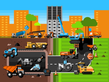 Construction Machines Composition Construction Machines Composition
